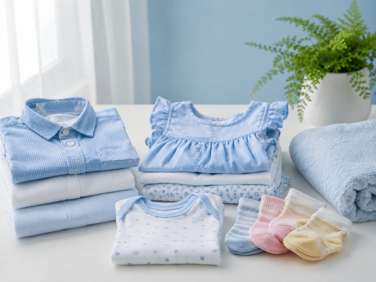 Freshly washed kids clothes and uniforms
